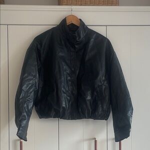 Zara Women's Classic Black Faux Leather Jacket